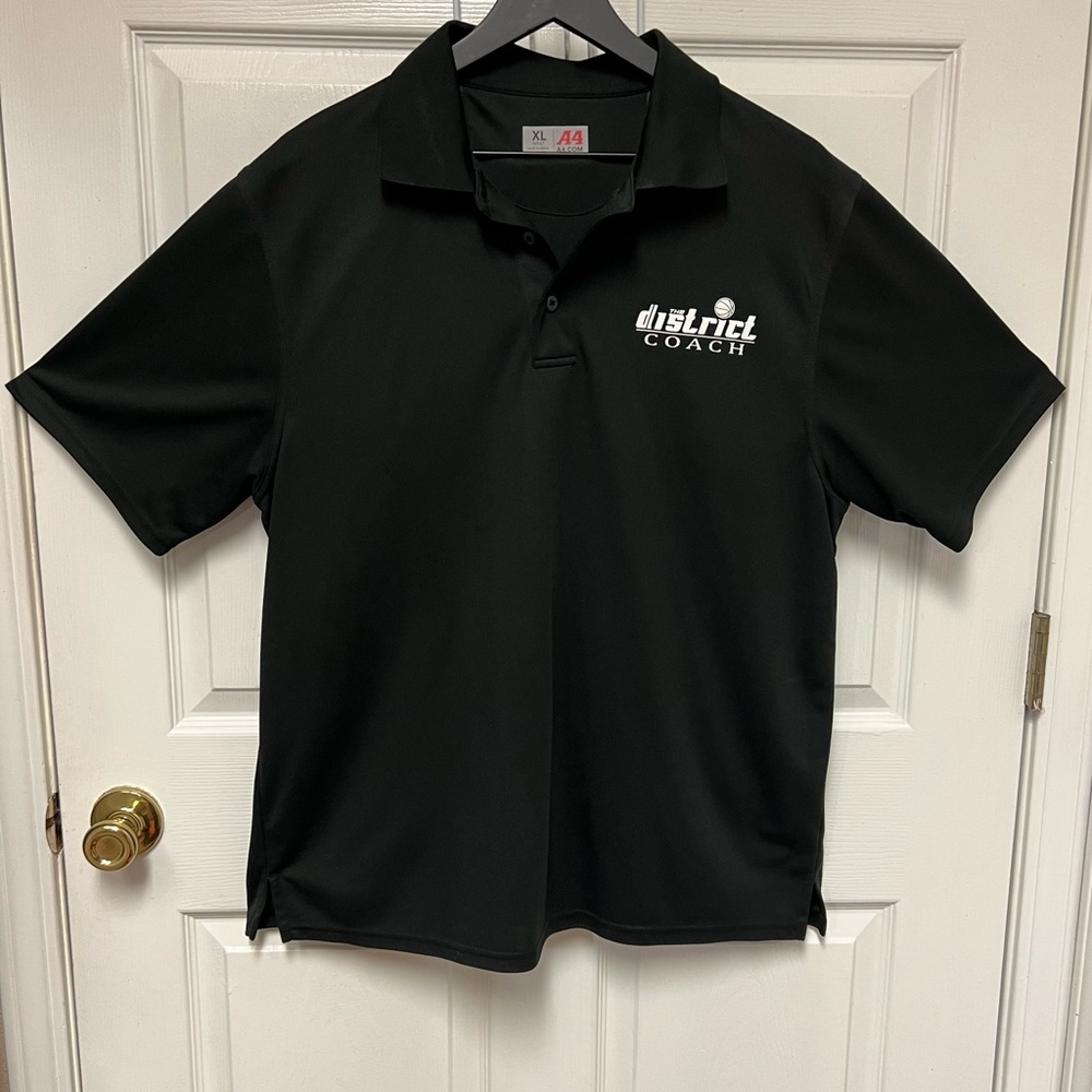 A4 District Coach Black Polo Shirt